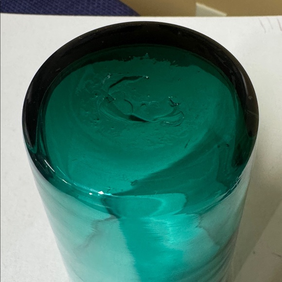 Blenko 366S handblown vase in Aqua glass 7.5” tall - Picture 3 of 5